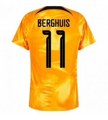Netherlands Steven Berghuis #11 Replica Home Stadium Shirt World Cup 2022 Short Sleeve